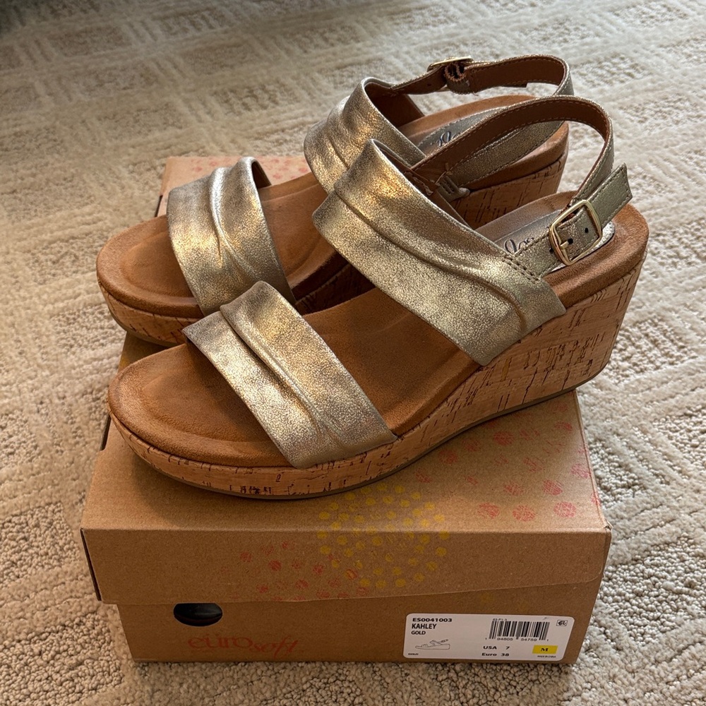 EuroSoft by Sofft brand wedge sandals, size 7.